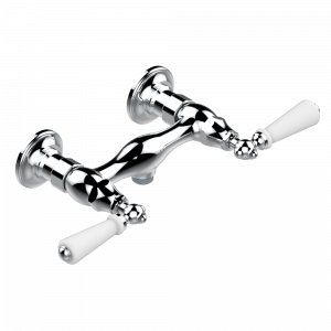 A04-64 Смеситель для душа настенный 1/2" - 150 мм между центрами - без шланга Thg-paris Broadway с рукоятками Хром