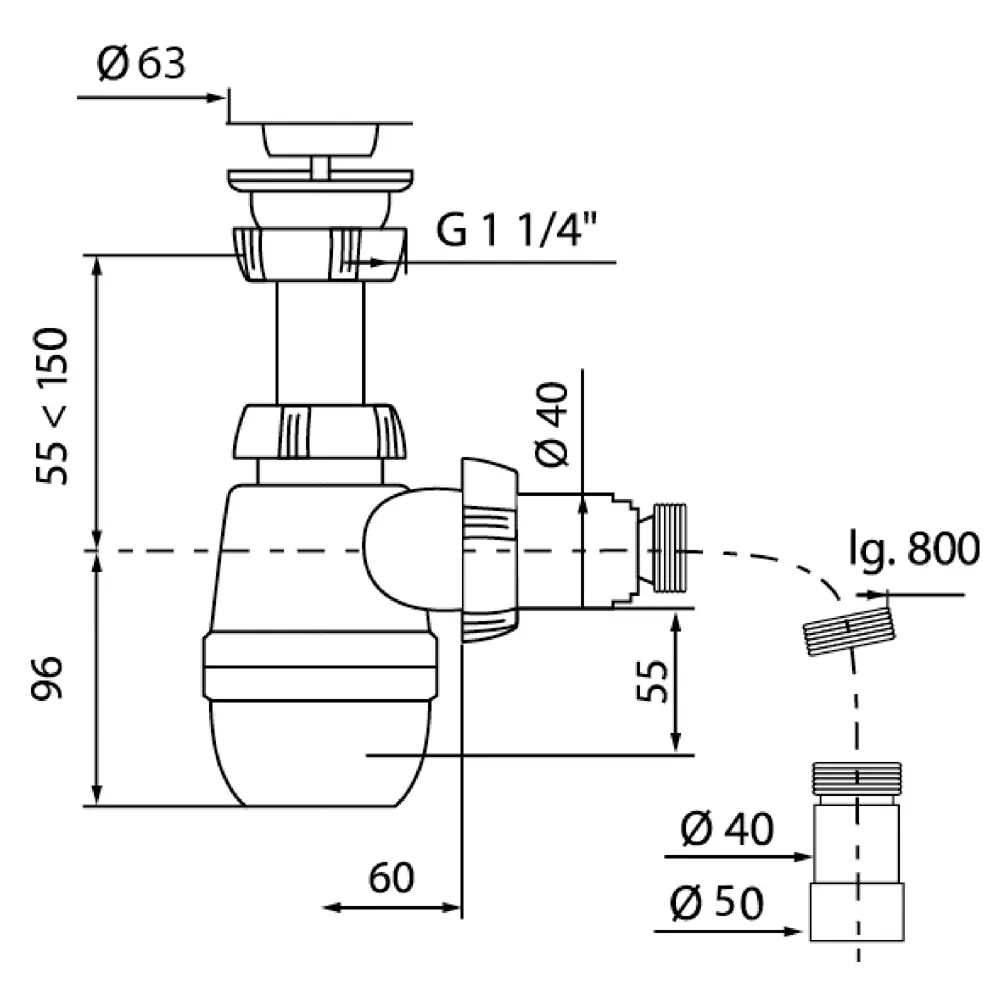 Сифон Equation для раковины с выпуском 40 мм - защита от запахов 18551054 STLM-0011273 - Вид №4