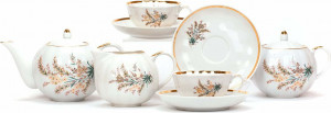 10631338 Дулевский фарфор Сервиз чайный 6/15 "Тюльпан" "Нина" Фарфор