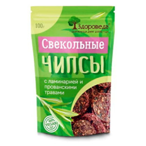 Свекольные чипсы с ламинарией и прованскими травами Здороведа 100 г
