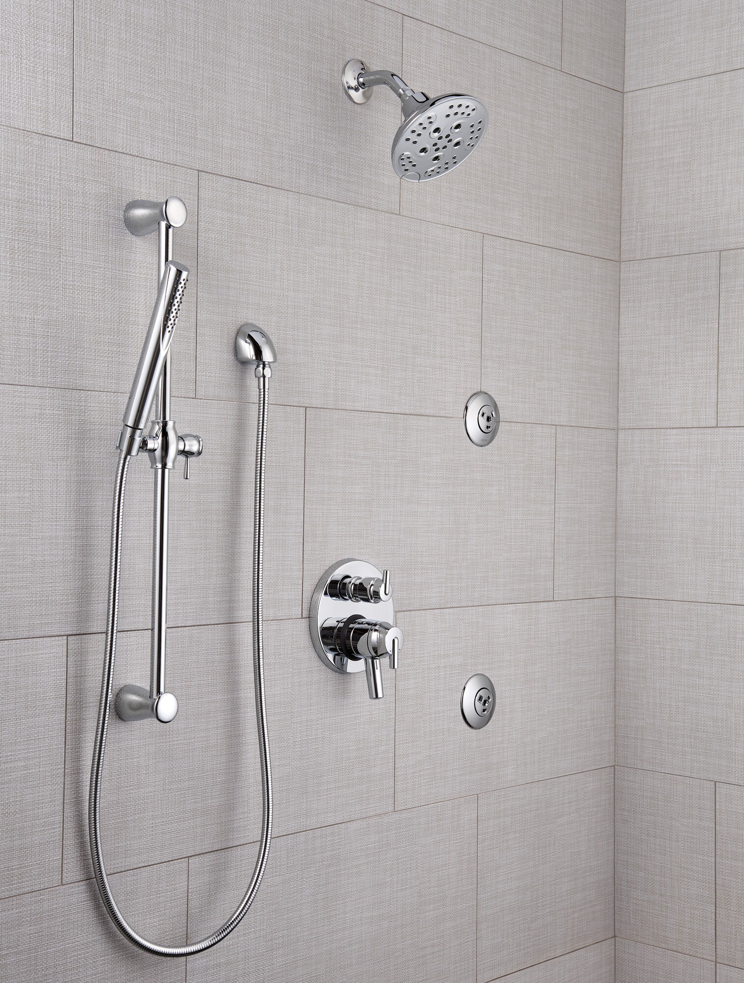 T27959 Трим клапана Contemporary Two Handle Monitor® серии 17 со встроенным переключателем на 6 положений Delta Faucet Delta Хром - Вид №3