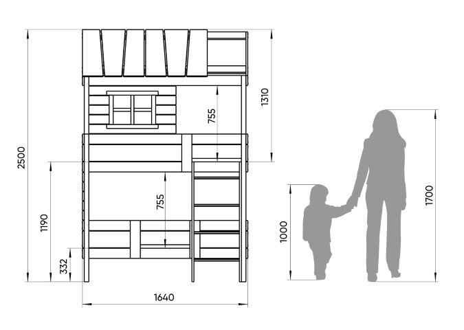 Кровать-домик двухъярусная Home nord M 80х160 см белая, голубая ELLIPSE ELLIPSE HOME 351778 Белый;голубой Santreyd  - Вид №3