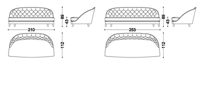 Тканевый диван OPERA CONTEMPORARY Dalila ARCH-00094647 - Вид №3