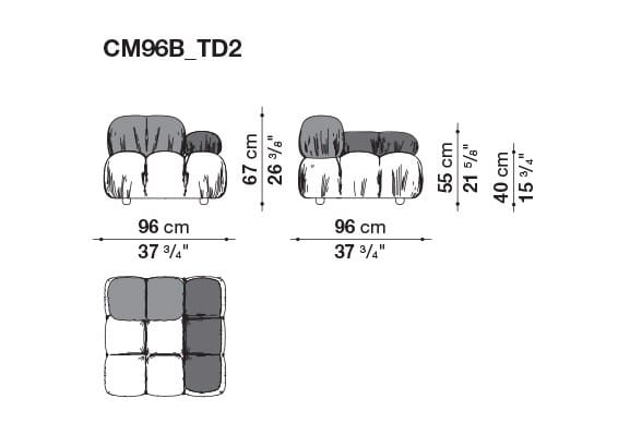 Модульный тканевый диван capitonné B&B Italia Хамелеонда ARCH-00030740 - Вид №22