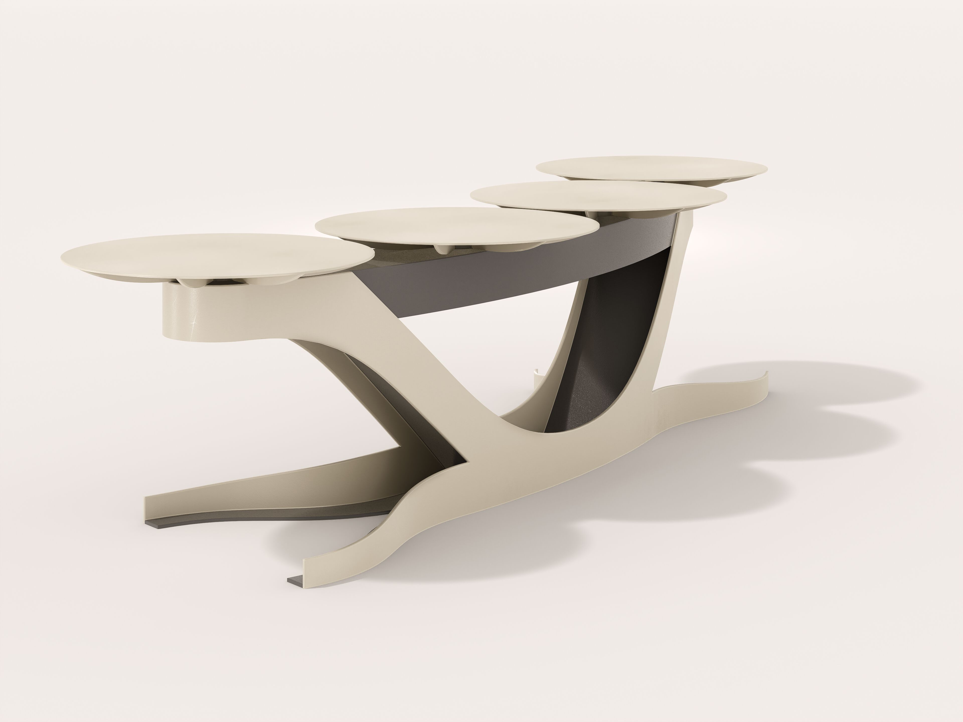 Модульная изогнутая скамья из стали с порошковым покрытием на стержне CITYSì плющ ARCH-00013830