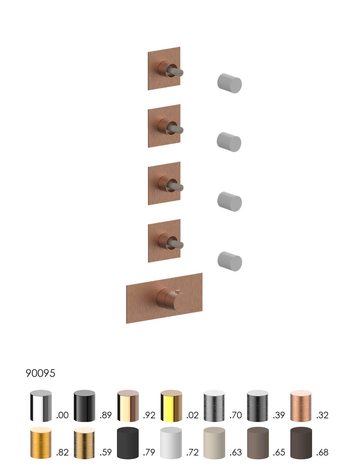 Термостатический смеситель для душа с 5 отверстиями Rubinetterie Frattini отдельная эстетика ARCH-00024890 - Вид №10