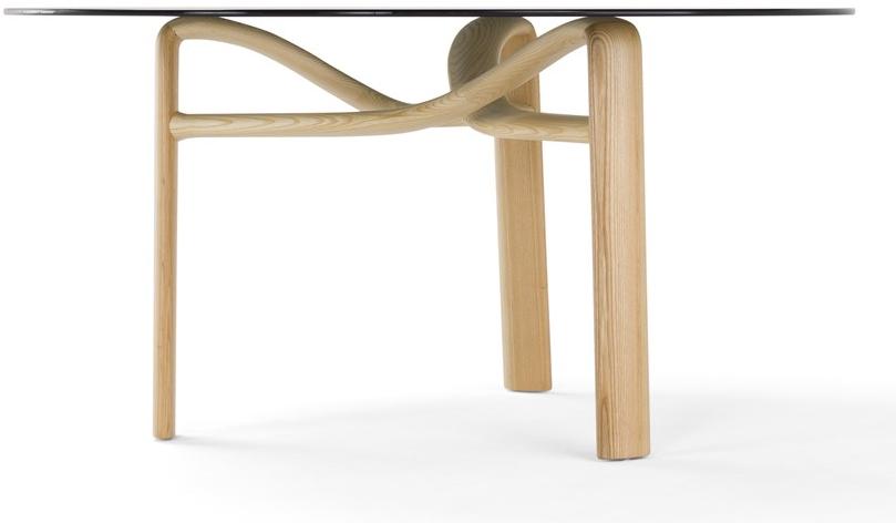 AMURA Круглый обеденный стол из дерева и стекла Twister sun-id-1476876 - Вид №5