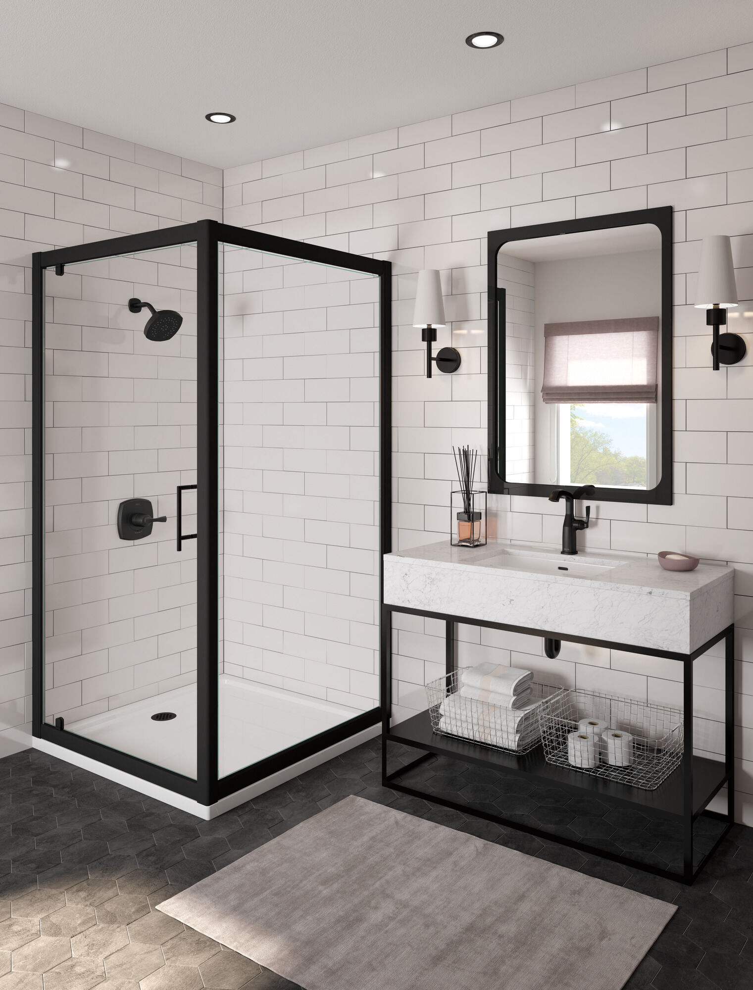 T14276-BL Только душ серии 14 Delta Faucet Stryke Матовый черный  - Вид №1
