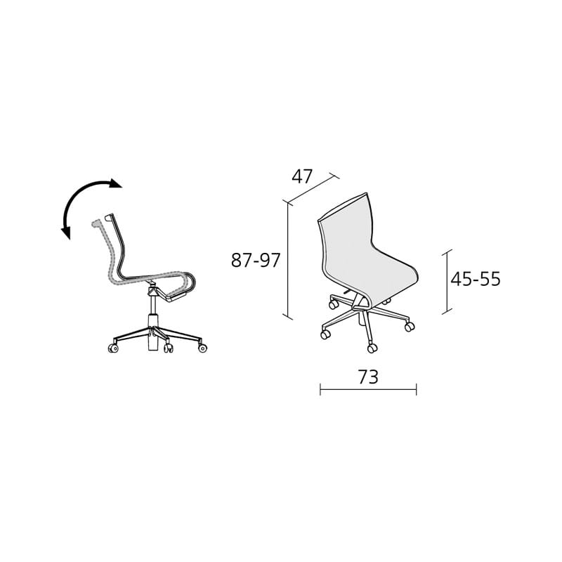Офисное кресло с регулируемой высотой и сетчатым колесом с 5 спицами Alias рамка ARCH-00034101 - Вид №2