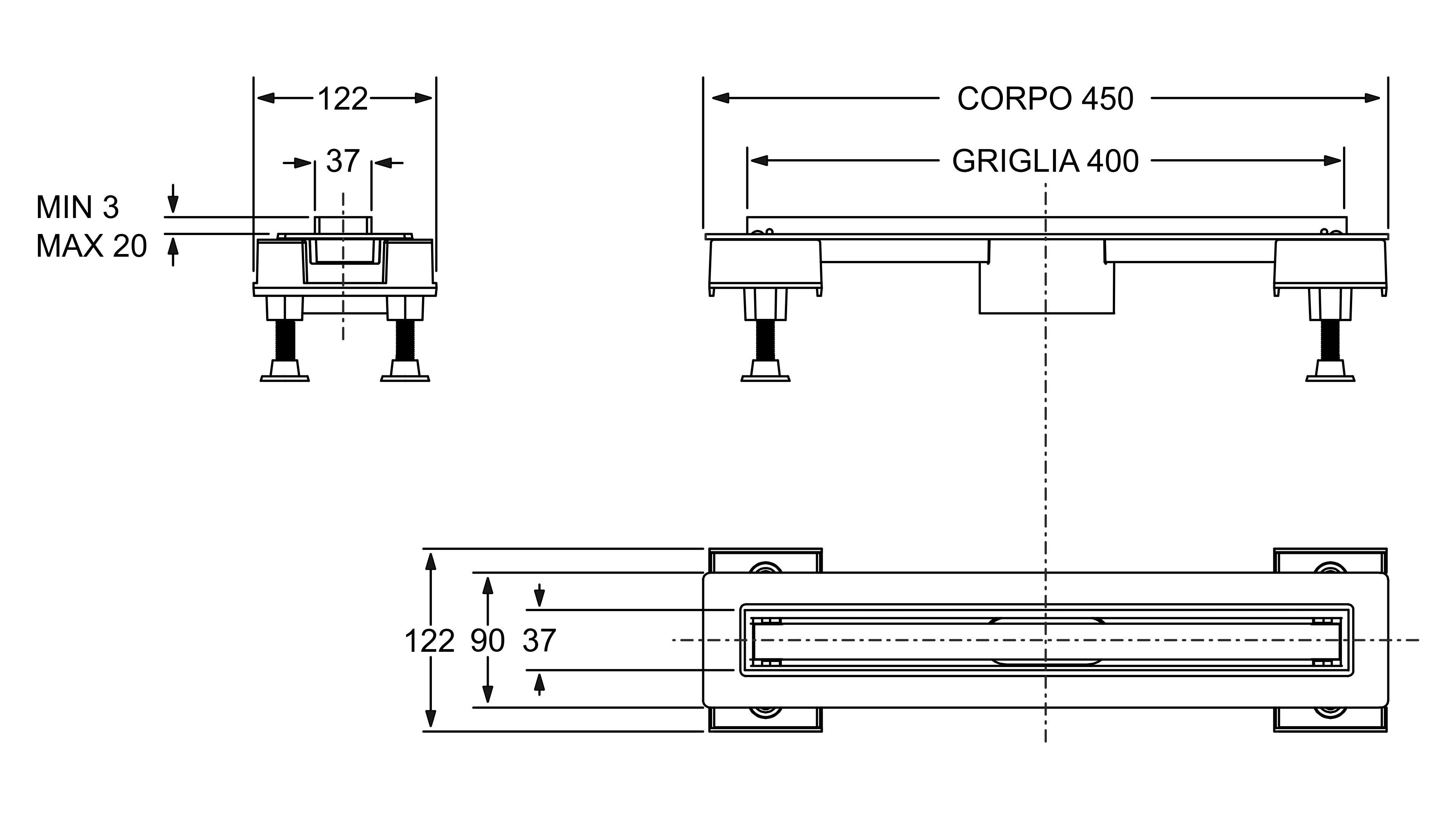 Слив для душа из нержавеющей стали Bonomini Canalissima ARCH-00132462 - Вид №1