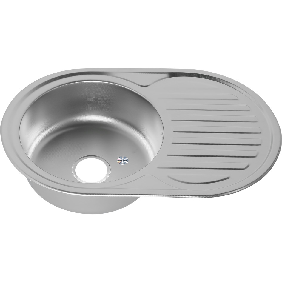 Мойка 7750 U MELANA 0,6/160 ДЕКОР врезная овальная с сифоном (180D tb *15) 180D tb (*15) - Вид №2