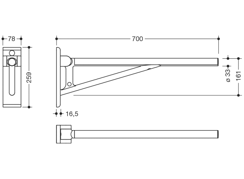 900.50B21740 опорная ручка HEWI Stützen  - Вид №2