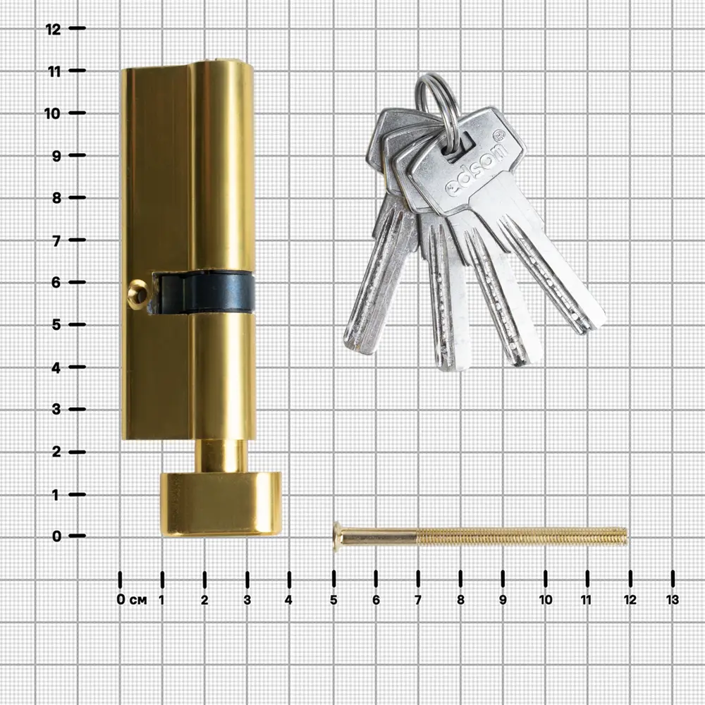 Цилиндр EDS-CYL 35x55 мм ключ/вертушка цвет латунь EDSON STLM-2137149 - Вид №3