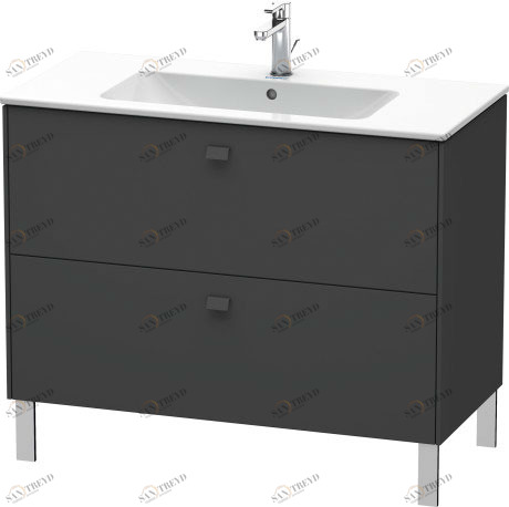 BR440304949 Тумбочка напольная Brioso #BR4403 1020 x 479 мм Графит матовый, декор Duravit