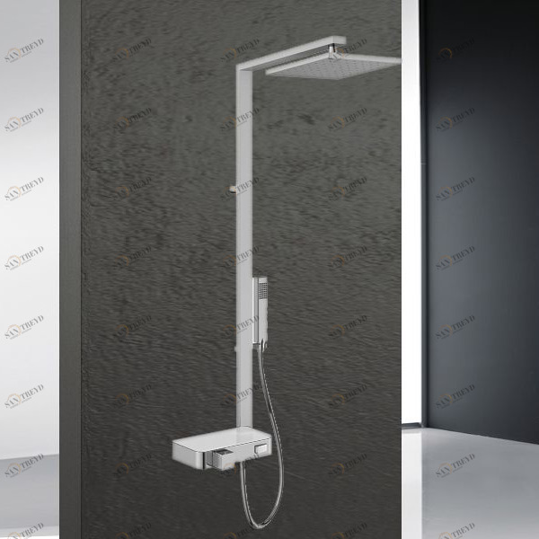 Душевая колонна термостатическая FLOW Novellini FLOW с белой полочкой FLOWTA