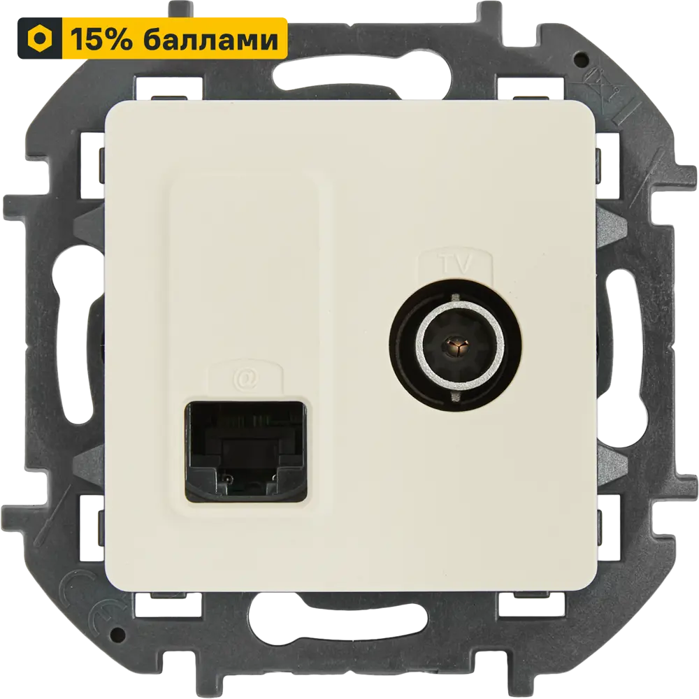 LEXMAN Lilian - комбинированная розетка ТВ+RJ45 для скрытого монтажа 86761362 STLM-0071331