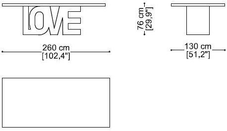 ERBA ITALIA Прямоугольный стол из лакированного дерева Love sun-id-1448855 - Вид №7