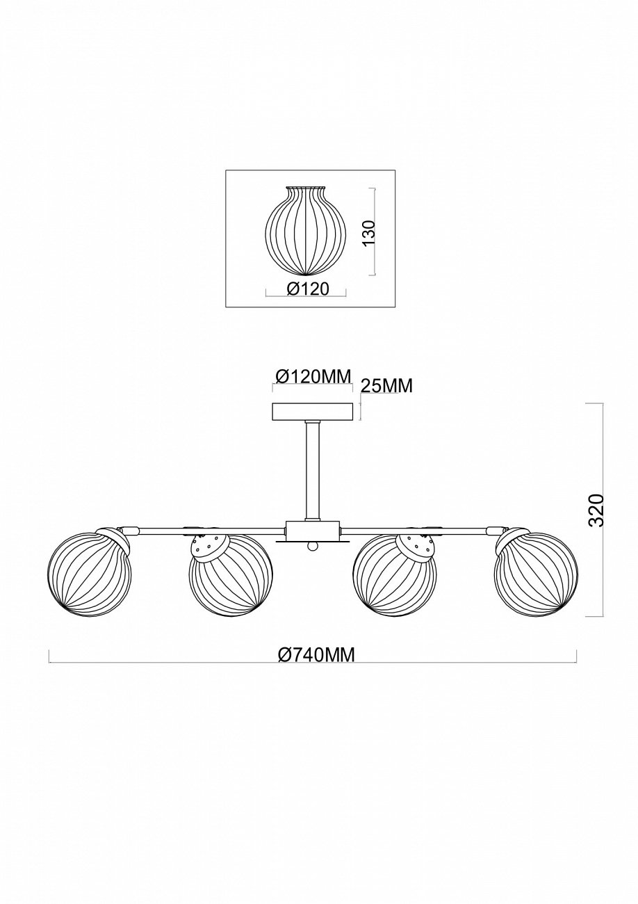 Люстра подвесная латунная Daisy 06BS FREYA MODERN 00-3956396 Золото - Вид №2