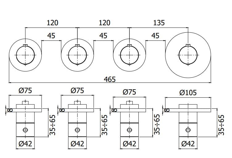 Термостатический смеситель для душа RUBINETTERIA PAFFONI Modular Box ARCH-00063978 - Вид №3