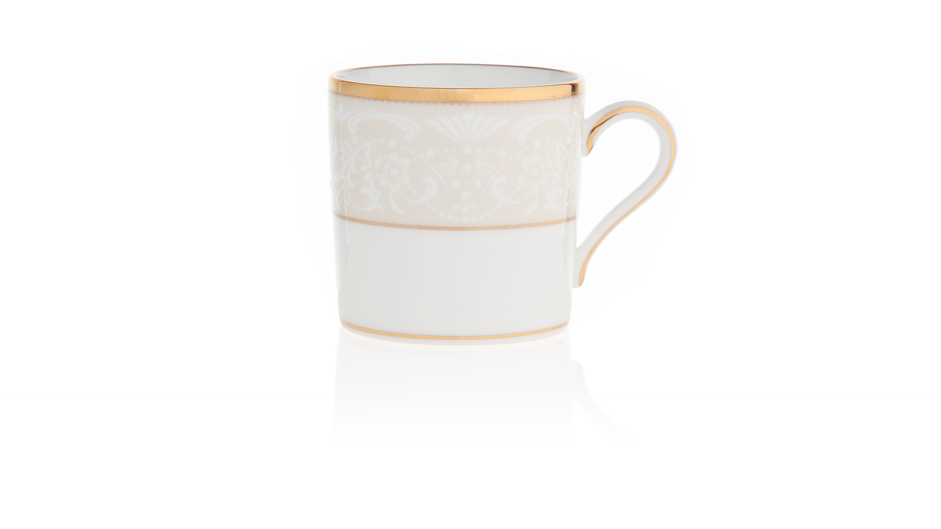 1051730 Noritake Чашка кофейная с блюдцем Noritake "Белый дворец" 90мл Фарфор костяной  - Вид №1