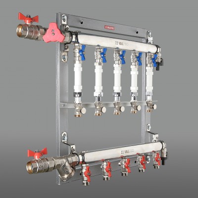 VT.GPM.05S04.L2 Узел этажный для поквартирного учета тепловой энергии Valtec 3/4", 2 вых., ввод слева  - Вид №2