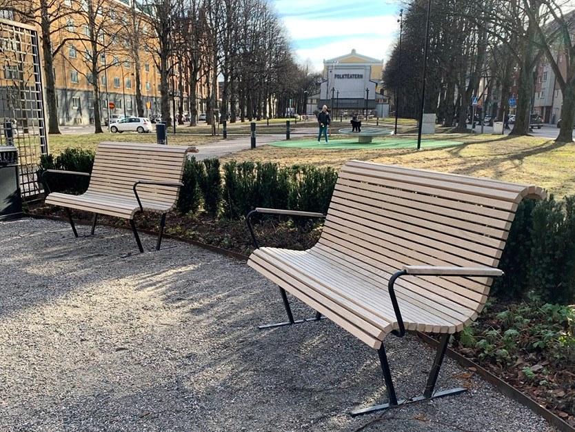 Nola Industrier Деревянная скамейка со спинкой  U19-05  - Вид №5