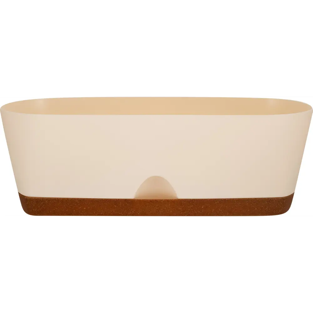 Балконный ящик INGREEN Wood 40 см бежевый для цветов 89416374 STLM-1577380