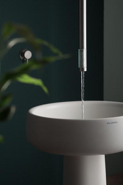 MINA Излив для умывальника на потолке из нержавеющей стали и стекла Revitrum 12534 - Вид №1