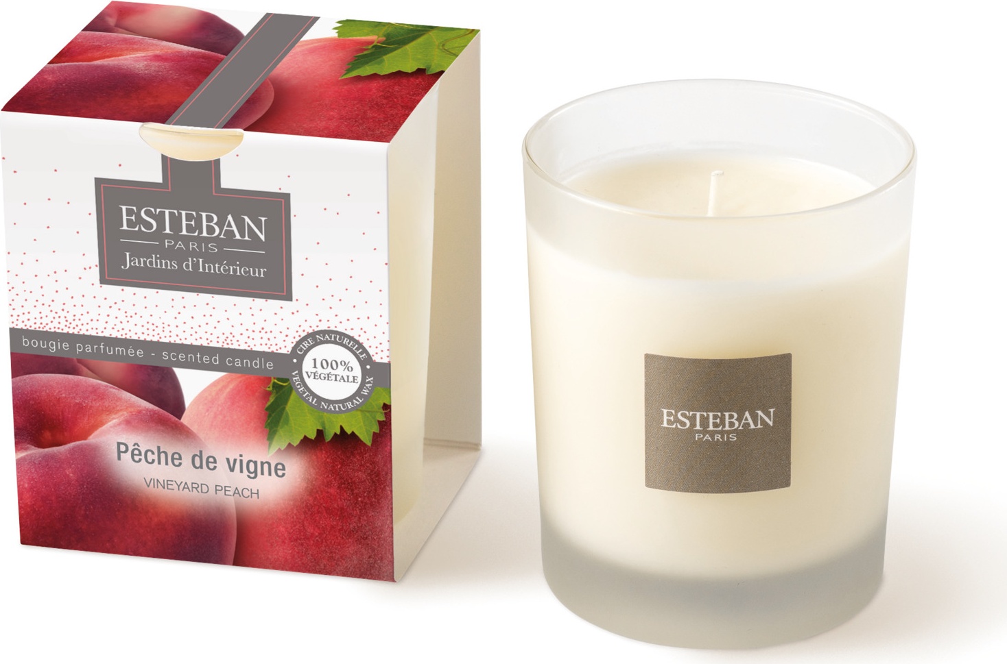 10596065 Esteban Арома свеча 170г "Сочный персик" Стекло 