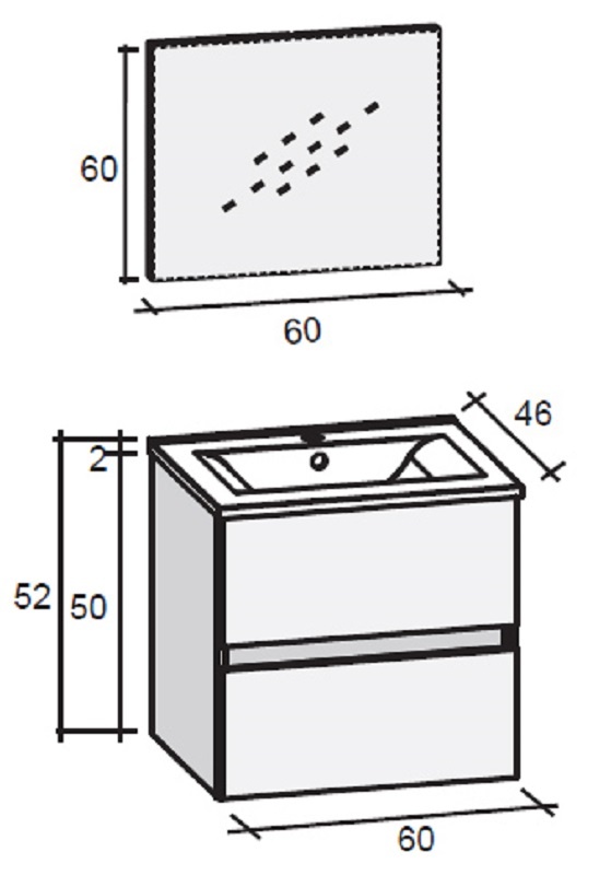 FPO060DP5S01 Комплект мебели Riho Porto Santreyd - Вид №1