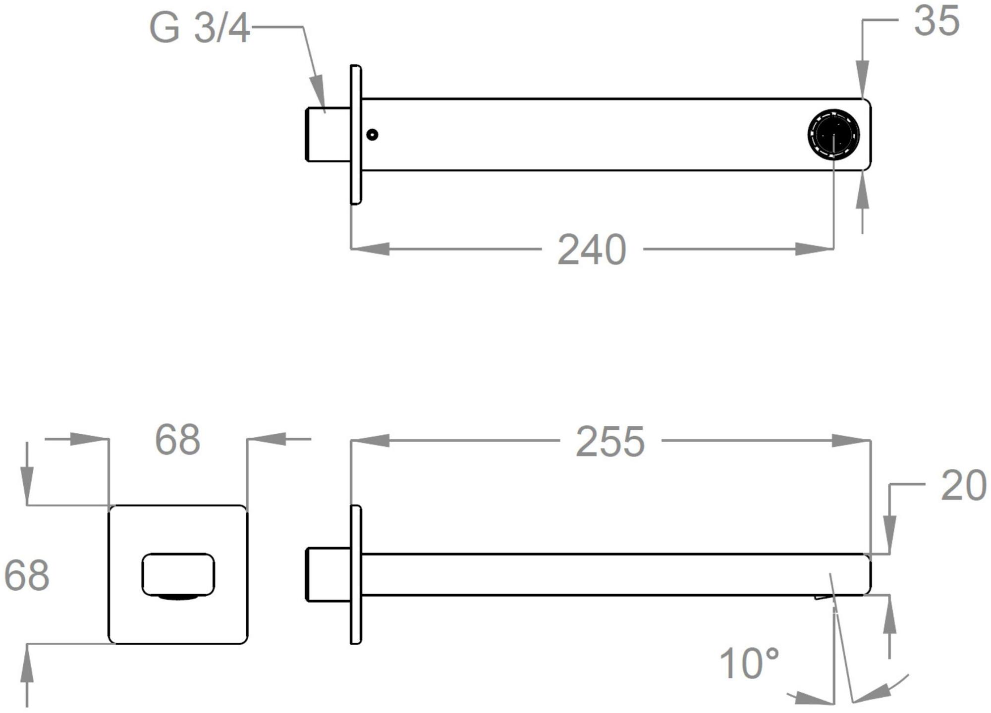 Fir Italia Настенный излив из латуни Kelio 63 6344215 - Вид №1