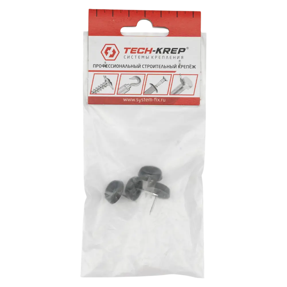 Подпятник на гвозде Tech-Krep круглый 20x14 мм пластик цвет черный 4 шт Santreyd STLM-2060048 - Вид №5