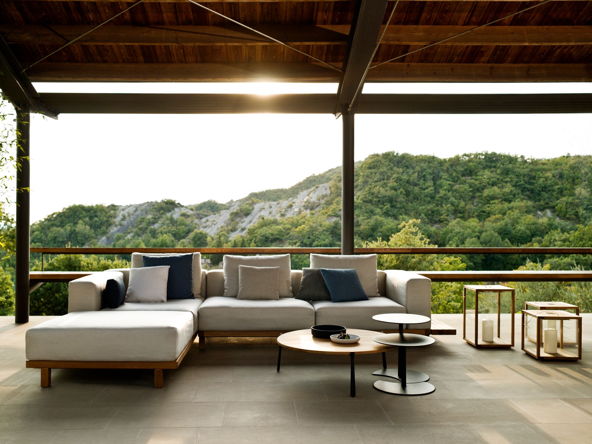 Секционный садовый диван с водоотталкивающими подушками TRIBÙ Vis à vis ARCH-00106248 - Вид №8