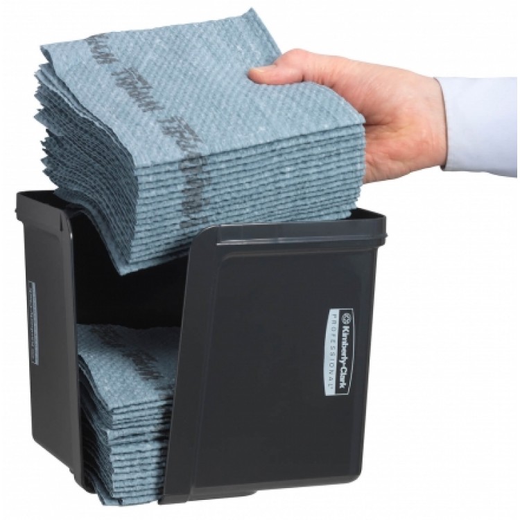 7969 Kimberly Clark Диспенсер для протирочных салфеток WypAll сложенных в четверо черный Kimberly Clark Professional 7969 черный  - Вид №3