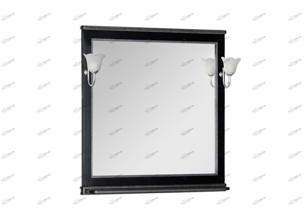 Зеркало Aquanet Валенса 90 черный краколет/серебро 00180140