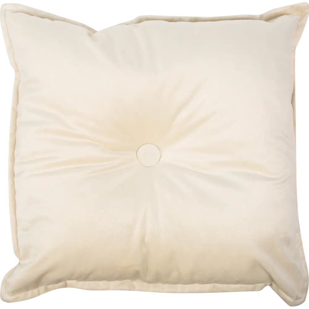Подушка с пуговицей Бархат 43x43 см цвет кремовый LINEN WAY STLM-2091188