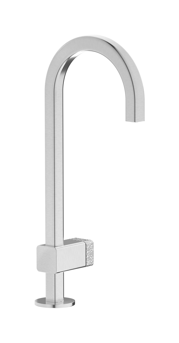 Монорычажный прогрессивный смеситель на раковину в комплекте с донным клапаном. WE ARE IB eo200ss_4 Brushed Nickel Elio