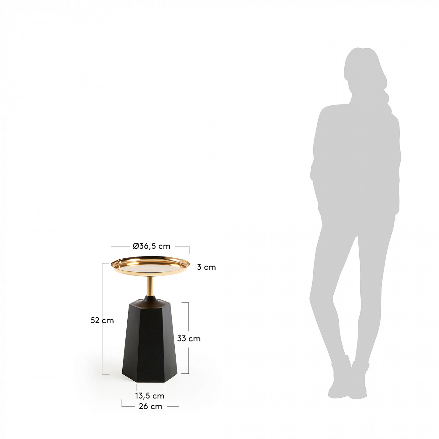 068331 Столик приставной золото La Forma Plamp  - Вид №2