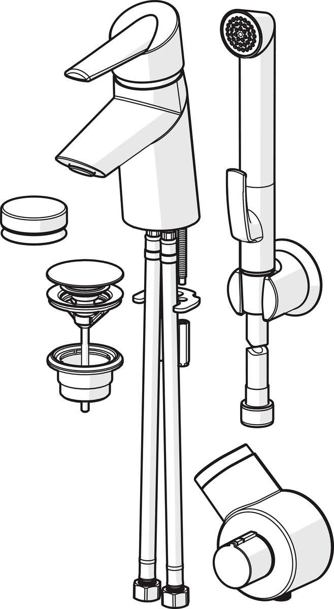 Oras 2705F Смеситель для умывальника, 3 V 2705F Optima Хром  - Вид №2