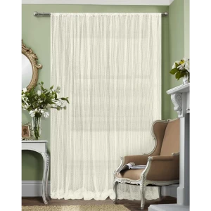 Тюль на ленте «Созвездие» 250x260 см фактура цвет экрю