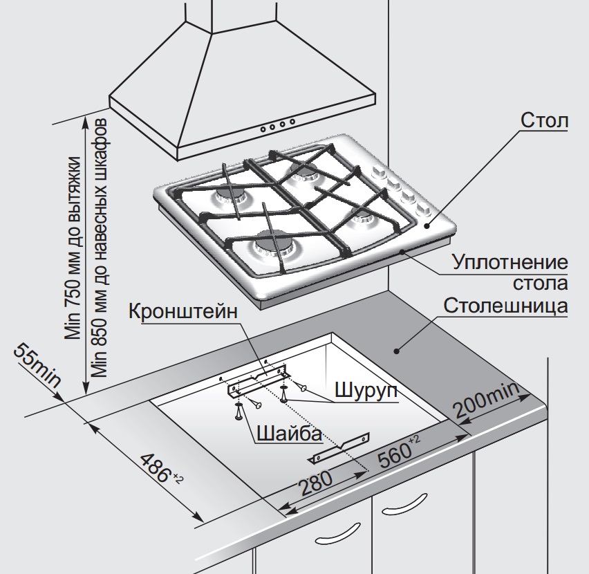 9915845 Газовая варочная поверхность Gefest СГ СН 1211 Е STDN-0037093 - Вид №1