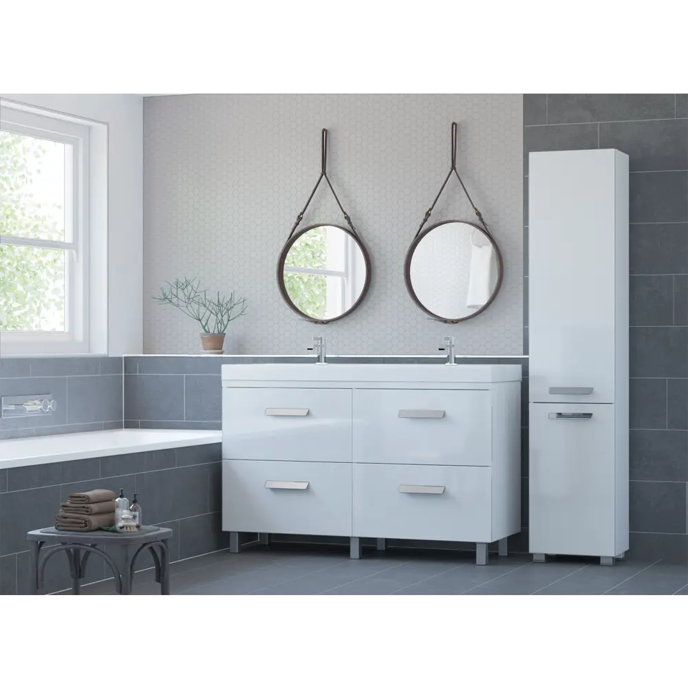 Тумба под раковину напольная Hilton 125 см цвет белый VIGO STLM-2039488 - Вид №4