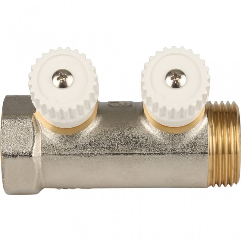 Коллектор 1" STOUT с вентилями на 2 выхода 3/4"ЕК SMB6851013402 - Вид №1