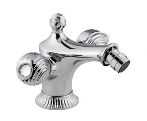 98004SWOR Смеситель The One для биде. Металлические ручки + прозрачные кристаллы Swarovski, цвет золото