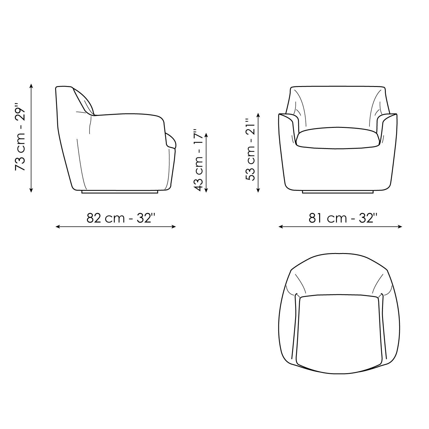 Кожаное кресло с подлокотниками BONALDO KITAI ARCH-00145021 - Вид №6