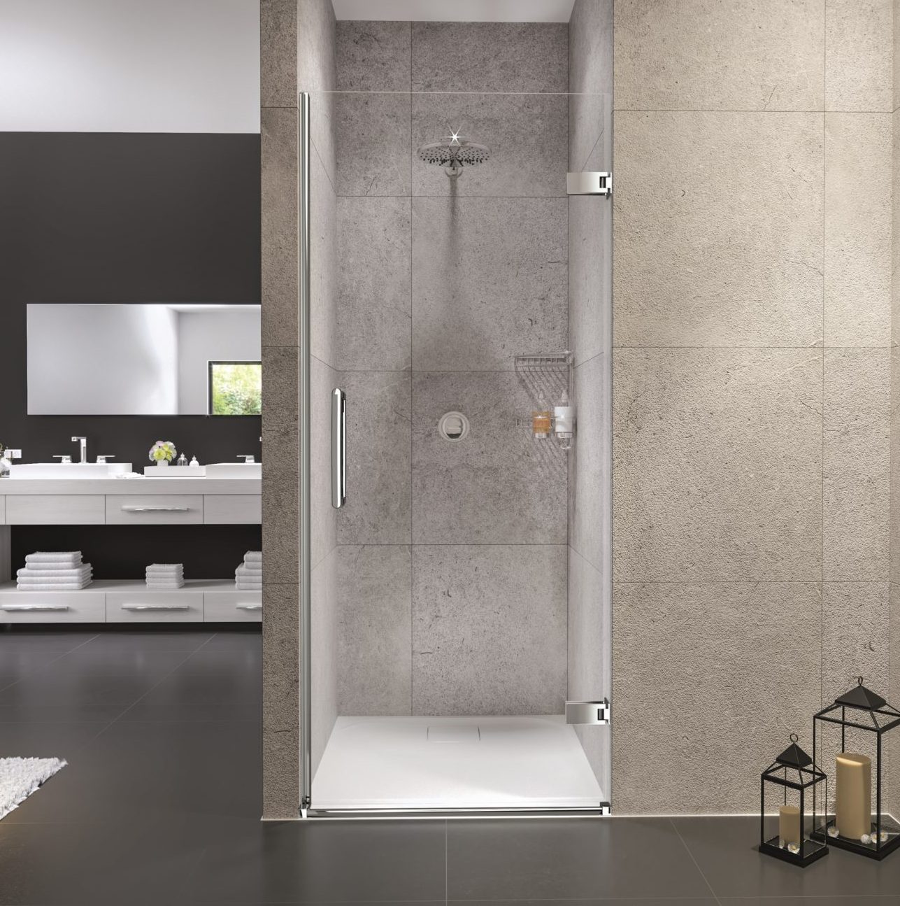 Дверь в нишу GHE875H Merlyn Arysto Хромированный 