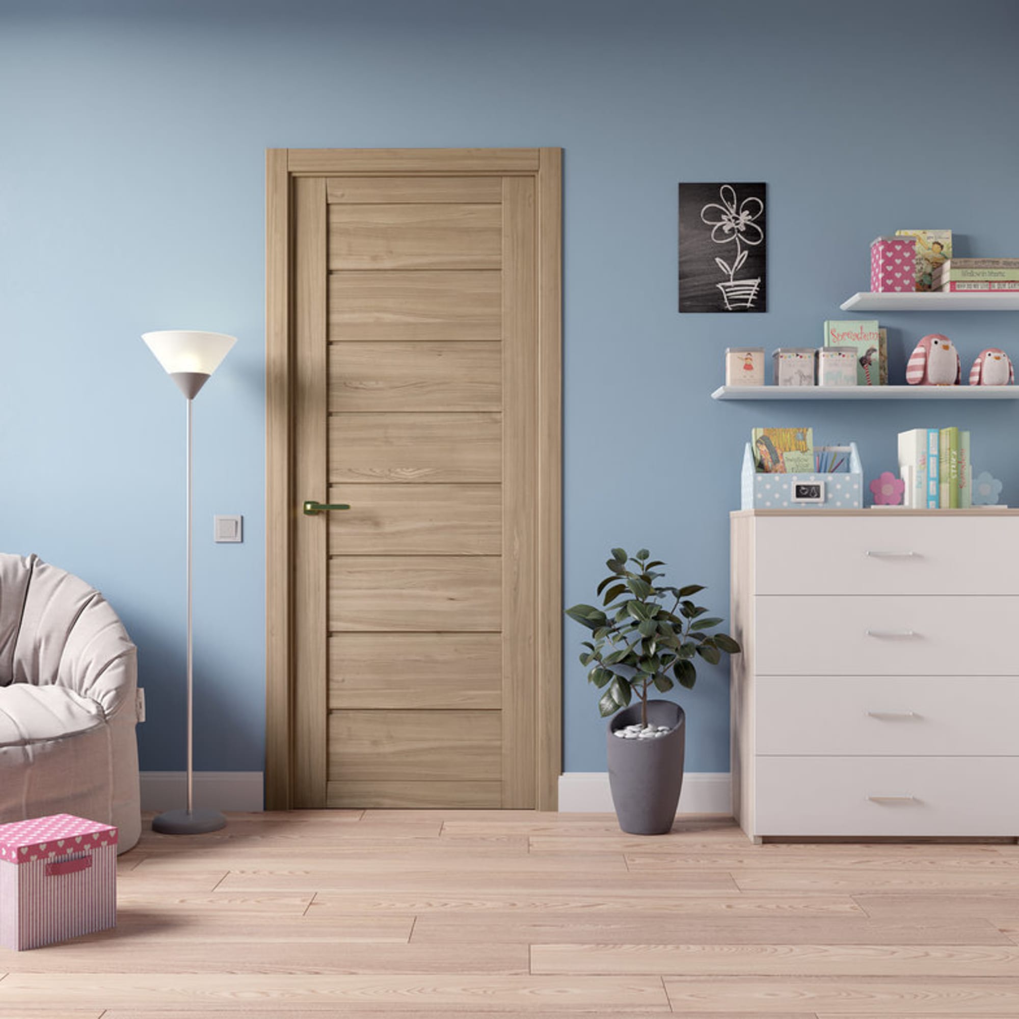 81933683 Дверь межкомнатная Лайн 80x200 см цвет дуб глостер Santreyd  - Вид №6