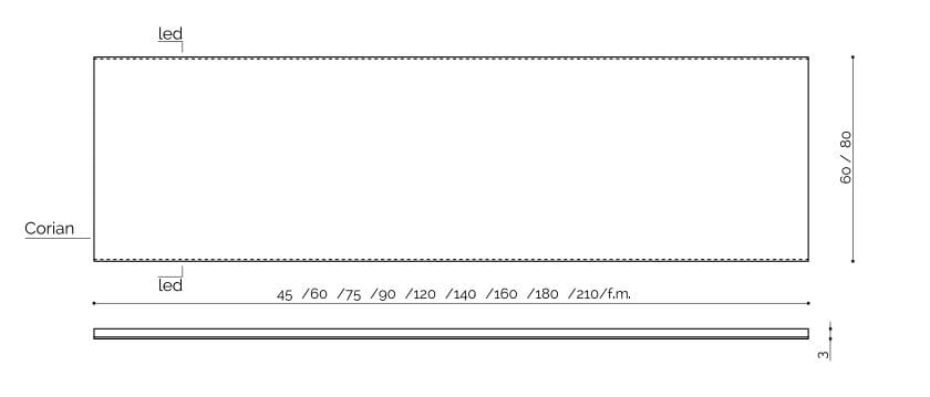 Прямоугольное настенное зеркало Acquapazza Corian ® elements ARCH-00000845 - Вид №1