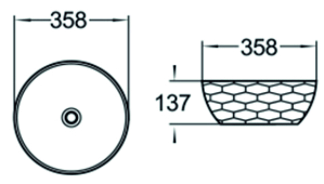 SL-1038 Раковина керамическая накладная без перелива LAB.Space  - Вид №1