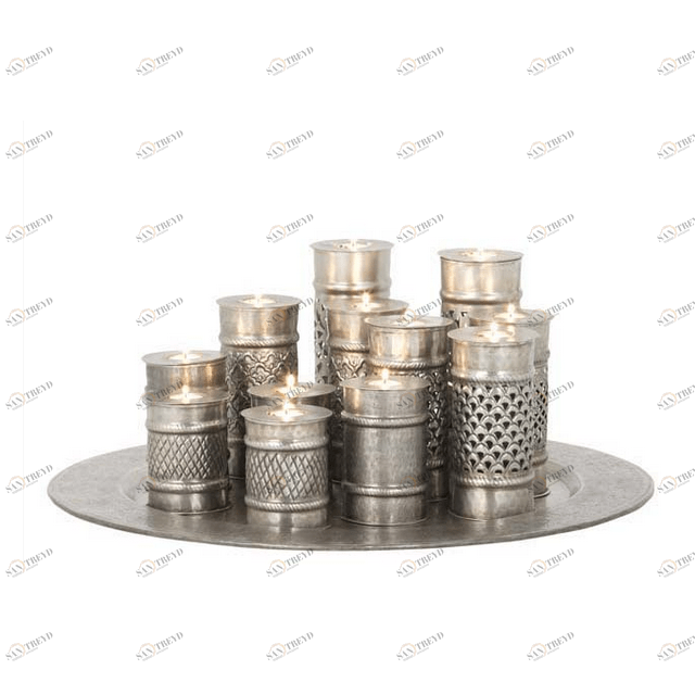 Подсвечник металлический серебристый на 12 свечей Marrakech Large от Eichholtz EICHHOLTZ EICHHOLTZ 060358 Серебро 